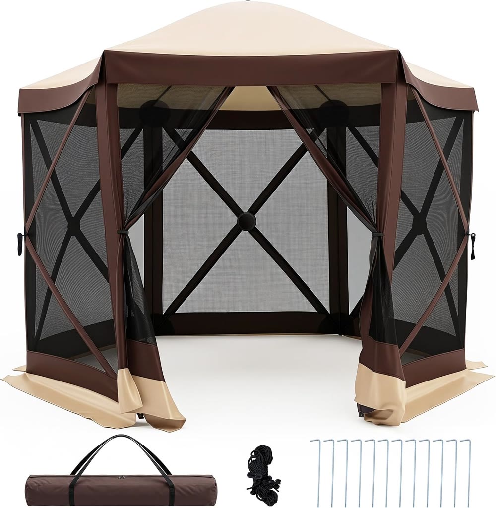 COSTWAY Pop-Up Screened Gazebo